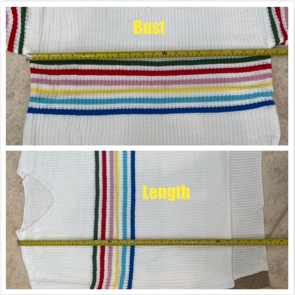 White Multicolor Striped Sweater Top - Picture 8 of 8